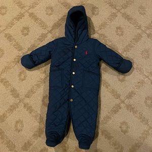Ralph Lauren baby bunting/snowsuit 9 months old, navy blue